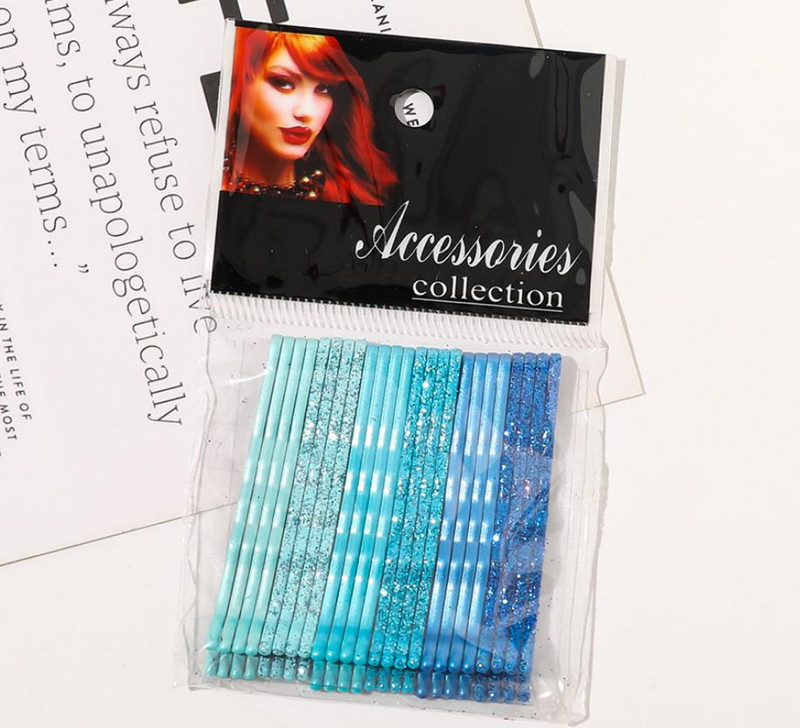 24Pcs Ton boja za žene, dame, djevojke, svjetlucave ukosnice, nevidljivi valovi, kopče za kosu, kopče za kosu, dodaci QY123013