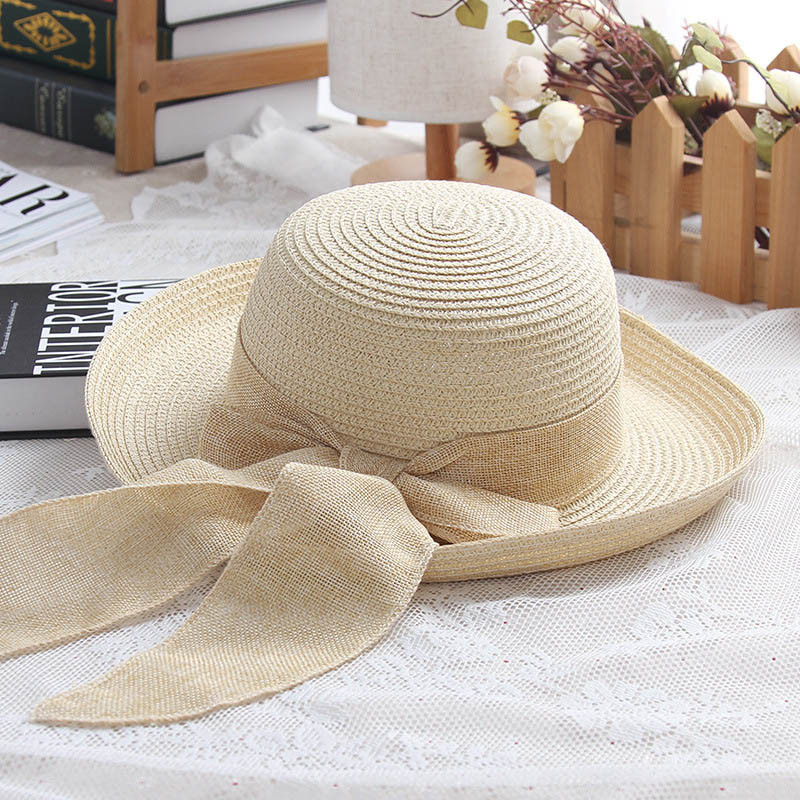 LaMaxPa uus moodne täpiline lintmüts Kokkupandav päikesemüts Väikese äärega müts naistele õlgkübar Femme Elegant Chapeau Vrouw Stro Hoed