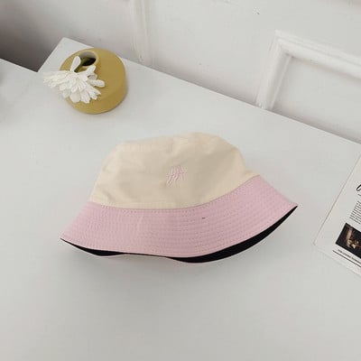 Pălărie japoneză pentru copii, primăvară/vară, cu litere simplificată, pălărie de găleată, pălărie coreeană de pescar, șapcă de plajă Gorra Para Mujer Gorras