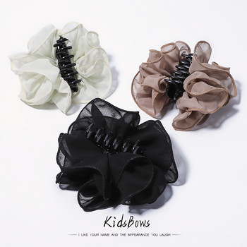 Κορέα Κορίτσια Sweet Chiffon Big Flower Hair Claw Clips for Women Αξεσουάρ κεφαλής κεφαλής για ενήλικες Αξεσουάρ μαλλιών Σφιγκτήρας μαλλιών Κλιπ καρχαρίας