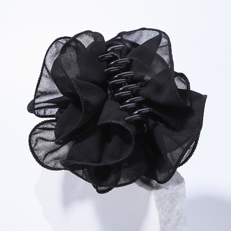 Korejske djevojke, slatki šifon, veliki cvijet, kopče za kosu, kopče za žene, ukrasi za kosu za odrasle, dodaci za kosu, kopča za kosu, kopča za morskog psa