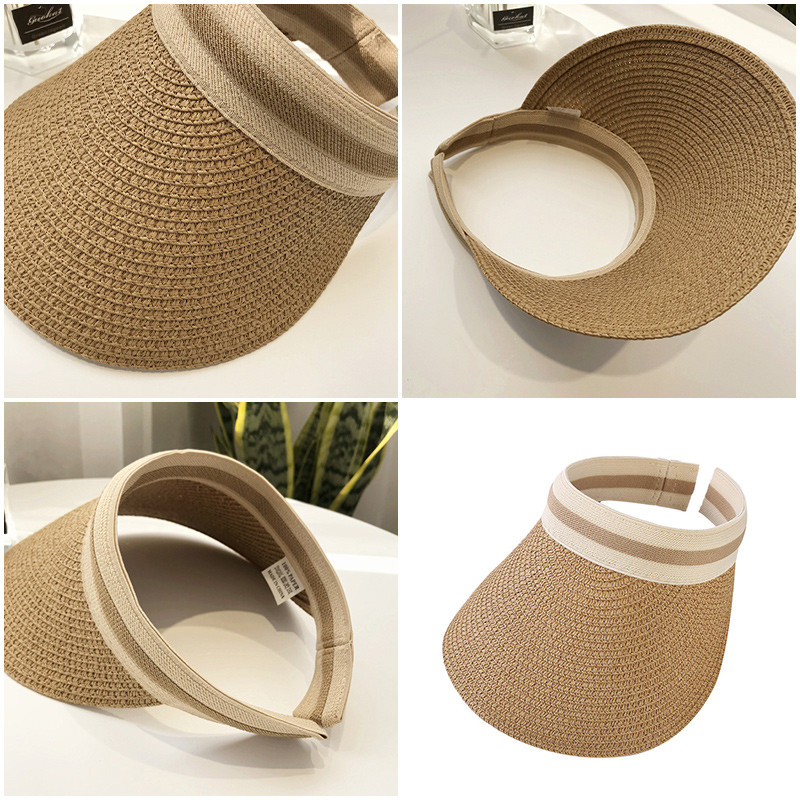 Pălării de paie pentru femei, vară Panama 2022, cu boruri mari goale, parasolară, pălărie de plajă, protecție solară, pescuit în aer liber, șapci pentru femei MZ108