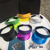Muškarci Ženski prozirni PVC šešir Sportska traka za glavu Boja slatkiša Klasična anti-UV ležerna kapa sa šiltom za sunčanje Biciklistička kapa za golf na plaži
