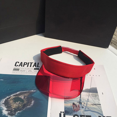 Muškarci Ženski prozirni PVC šešir Sportska traka za glavu Boja slatkiša Klasična anti-UV ležerna kapa sa šiltom za sunčanje Biciklistička kapa za golf na plaži