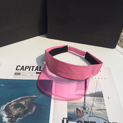 Muškarci Ženski prozirni PVC šešir Sportska traka za glavu Boja slatkiša Klasična anti-UV ležerna kapa sa šiltom za sunčanje Biciklistička kapa za golf na plaži