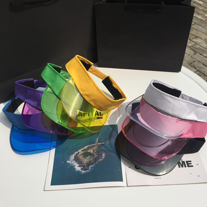 Muškarci Ženski prozirni PVC šešir Sportska traka za glavu Boja slatkiša Klasična anti-UV ležerna kapa sa šiltom za sunčanje Biciklistička kapa za golf na plaži