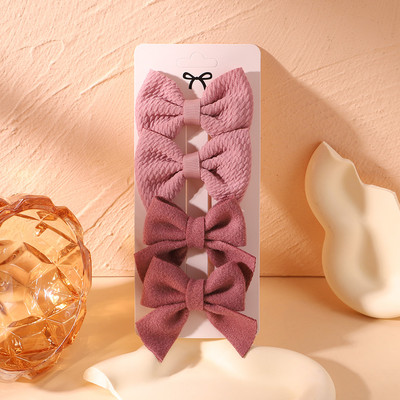 4 ks/sada roztomilých jednofarebných sponiek do vlasov, detských nylonových mäkkých sponiek do vlasov, ručne vyrábaných pokrývok hlavy, sponiek do vlasov, módnych detských vlasových doplnkov