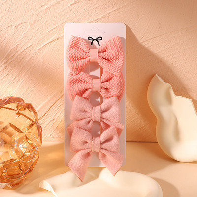 4 ks/sada roztomilých jednofarebných sponiek do vlasov, detských nylonových mäkkých sponiek do vlasov, ručne vyrábaných pokrývok hlavy, sponiek do vlasov, módnych detských vlasových doplnkov