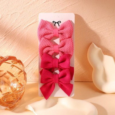 4 ks/sada roztomilých jednofarebných sponiek do vlasov, detských nylonových mäkkých sponiek do vlasov, ručne vyrábaných pokrývok hlavy, sponiek do vlasov, módnych detských vlasových doplnkov