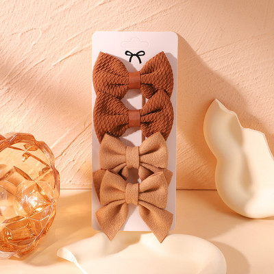 4 ks/sada roztomilých jednofarebných sponiek do vlasov, detských nylonových mäkkých sponiek do vlasov, ručne vyrábaných pokrývok hlavy, sponiek do vlasov, módnych detských vlasových doplnkov