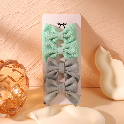 4 ks/sada roztomilých jednofarebných sponiek do vlasov, detských nylonových mäkkých sponiek do vlasov, ručne vyrábaných pokrývok hlavy, sponiek do vlasov, módnych detských vlasových doplnkov