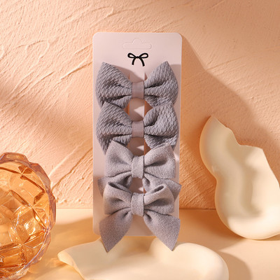 4 ks/sada roztomilých jednofarebných sponiek do vlasov, detských nylonových mäkkých sponiek do vlasov, ručne vyrábaných pokrývok hlavy, sponiek do vlasov, módnych detských vlasových doplnkov