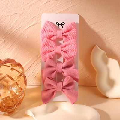 4 ks/sada roztomilých jednofarebných sponiek do vlasov, detských nylonových mäkkých sponiek do vlasov, ručne vyrábaných pokrývok hlavy, sponiek do vlasov, módnych detských vlasových doplnkov