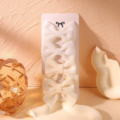 4 ks/sada roztomilých jednofarebných sponiek do vlasov, detských nylonových mäkkých sponiek do vlasov, ručne vyrábaných pokrývok hlavy, sponiek do vlasov, módnych detských vlasových doplnkov