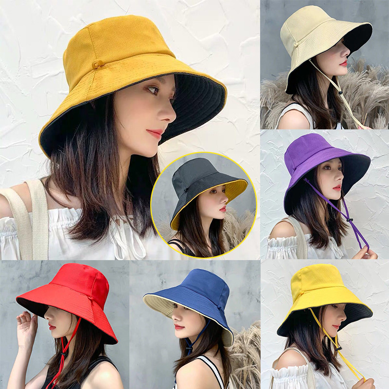 Proljeće ljeto Široki obodi s dvije strane Ribarski šešir Reverzibilni šešir za plažu s uzicom za žene šeširi za sunce za žene