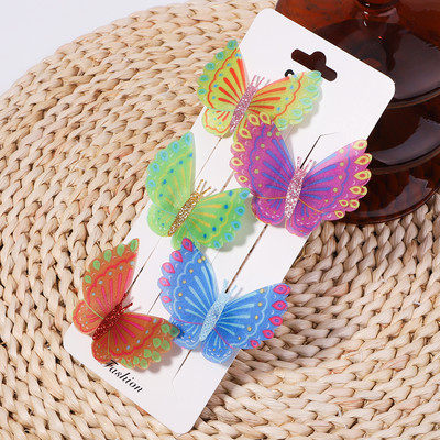 5 tk/pakk Armas Bobby Pin Lastele Tüdrukud Naised 3D Liblikad Juukseklambrid Pulmafotograafia Pruudijuuksed Barrette Aksessuaarid