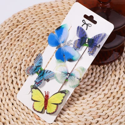 5 tk/pakk Armas Bobby Pin Lastele Tüdrukud Naised 3D Liblikad Juukseklambrid Pulmafotograafia Pruudijuuksed Barrette Aksessuaarid