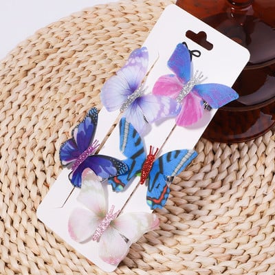 5 tk/pakk Armas Bobby Pin Lastele Tüdrukud Naised 3D Liblikad Juukseklambrid Pulmafotograafia Pruudijuuksed Barrette Aksessuaarid