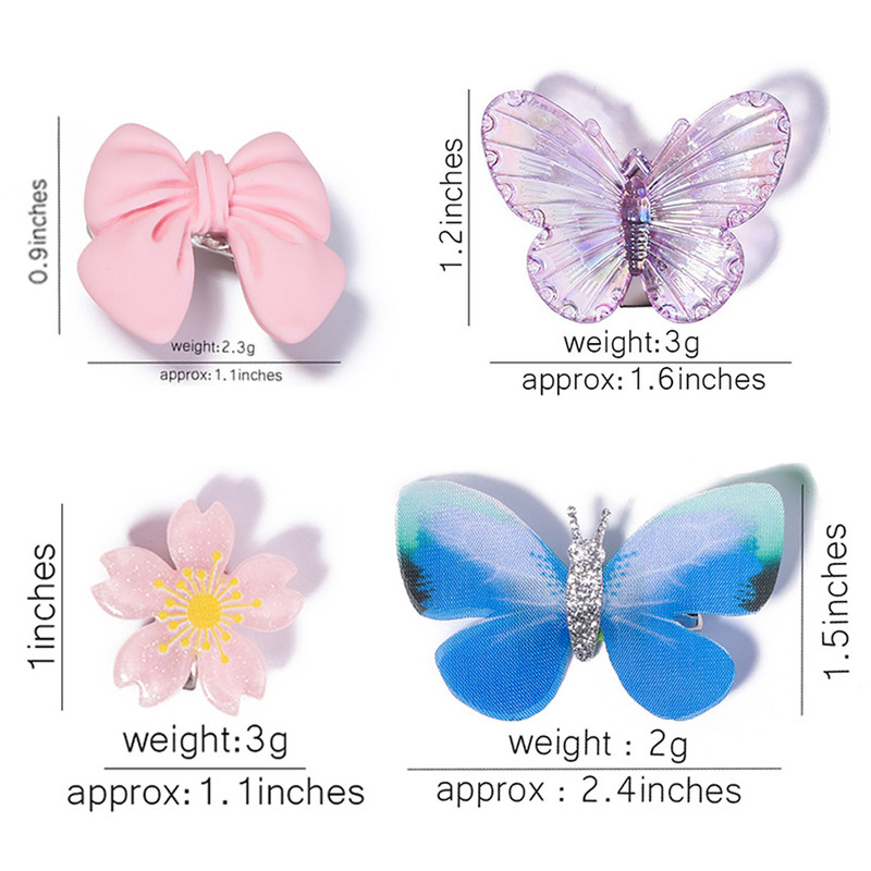 5 tk/pakk Armas Bobby Pin Lastele Tüdrukud Naised 3D Liblikad Juukseklambrid Pulmafotograafia Pruudijuuksed Barrette Aksessuaarid