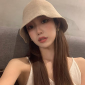 2023 Μαλακό νέο καπέλο ηλίου με φαρδύ γείσο καλοκαιρινά καπέλα για γυναικεία κορίτσια για την παραλία Panama Dome Weave Bucket Καπέλο Femme καπέλο από σκιά Γυναικεία καπέλα