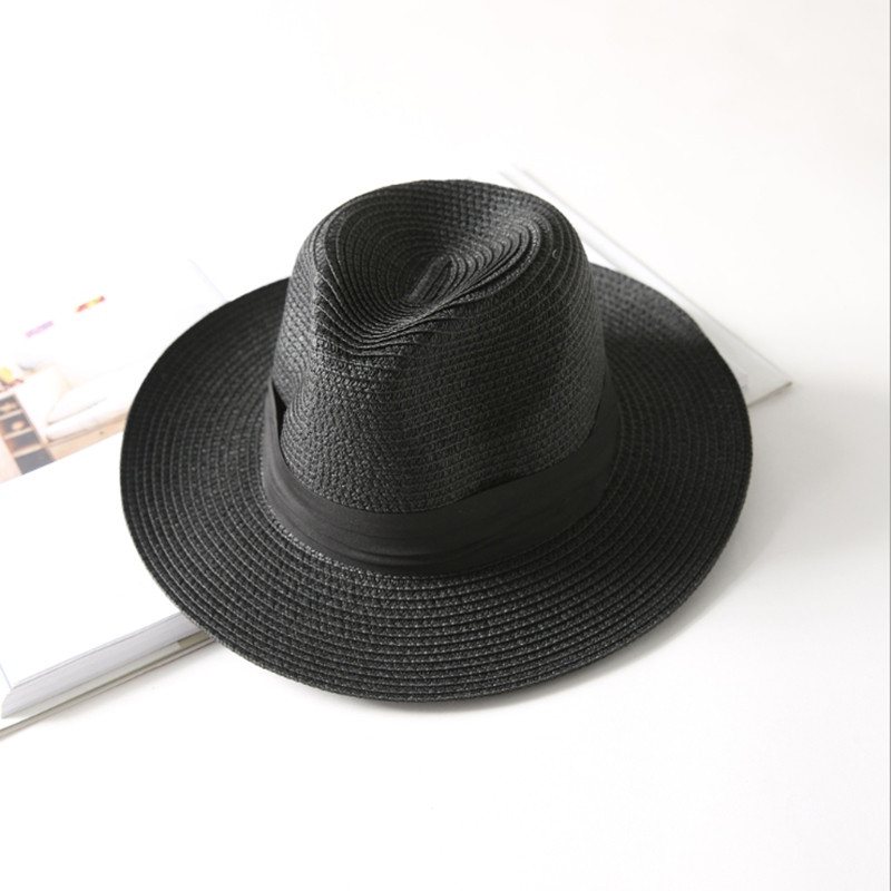 WZCX Pliabila Protecție Soarela Moda Nouă Pălărie de Paie Culoare Solidă Pălărie de plajă cu boruri late Căciulă de vară pentru femei