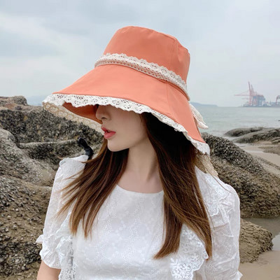 Modna kapa za umivaonik Čipkasti šeširi za žene Štil za rano proljeće Ženska krema za sunčanje Šešir s velikim obodom Ljetni šešir za sunčanje