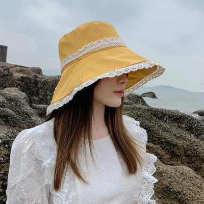 Modna kapa za umivaonik Čipkasti šeširi za žene Štil za rano proljeće Ženska krema za sunčanje Šešir s velikim obodom Ljetni šešir za sunčanje