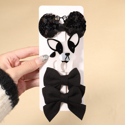 4Pcs/Set Modne akrilne pune mašne Ukosnice za djecu Djevojčice Crtići Životinje Ukosnice Pokrivala Dodaci za kosu Božićni dar