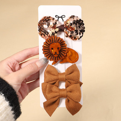 4Pcs/Set Modne akrilne pune mašne Ukosnice za djecu Djevojčice Crtići Životinje Ukosnice Pokrivala Dodaci za kosu Božićni dar