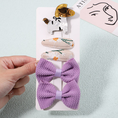 4Pcs/Set Modne akrilne pune mašne Ukosnice za djecu Djevojčice Crtići Životinje Ukosnice Pokrivala Dodaci za kosu Božićni dar