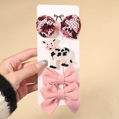 4Pcs/Set Modne akrilne pune mašne Ukosnice za djecu Djevojčice Crtići Životinje Ukosnice Pokrivala Dodaci za kosu Božićni dar