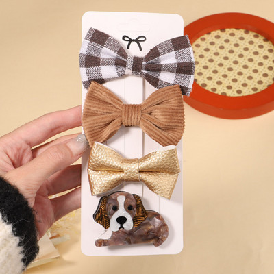 4Pcs/Set Modne akrilne pune mašne Ukosnice za djecu Djevojčice Crtići Životinje Ukosnice Pokrivala Dodaci za kosu Božićni dar