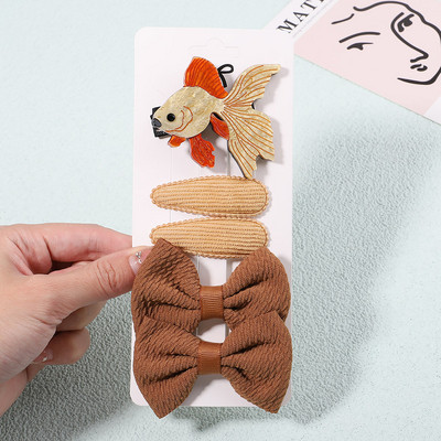 4Pcs/Set Modne akrilne pune mašne Ukosnice za djecu Djevojčice Crtići Životinje Ukosnice Pokrivala Dodaci za kosu Božićni dar