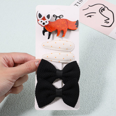 4Pcs/Set Modne akrilne pune mašne Ukosnice za djecu Djevojčice Crtići Životinje Ukosnice Pokrivala Dodaci za kosu Božićni dar