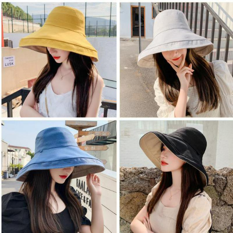COKK šešir Ženski ljetni šešir s dvostranom ribarskom kapom Ženska zaštita od sunca Sklopivi šešir za plažu Gorros