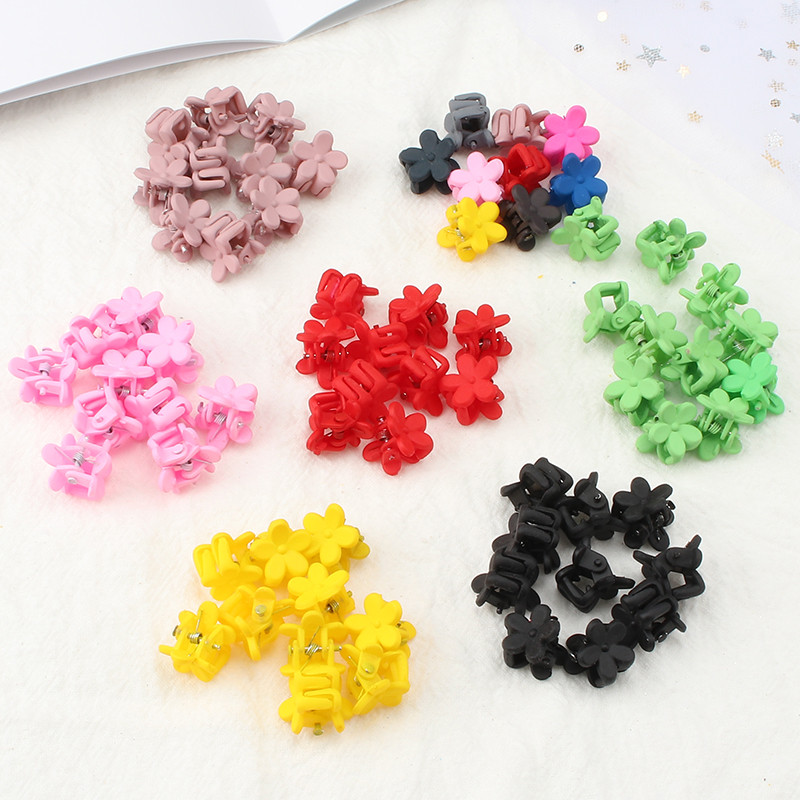 10Pcs/Lot Ukosnica u boji slatkiša 1cm, mali cvijet, dječja mini kopča s kandžama, kopča za kosu, ukras za kosu, modni dodaci za kosu, poklon