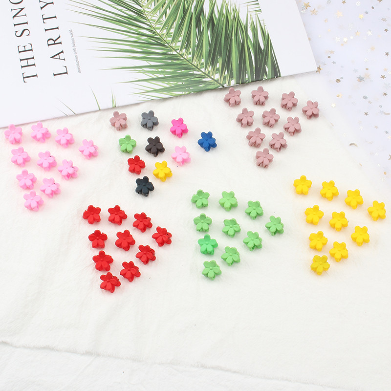 10Pcs/Lot Ukosnica u boji slatkiša 1cm, mali cvijet, dječja mini kopča s kandžama, kopča za kosu, ukras za kosu, modni dodaci za kosu, poklon
