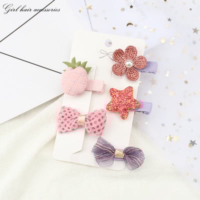 5 bucăți de desene animate agrafe cu coroană de animale drăguțe cleme de păr pentru coafură pentru fete clemă laterală la modă pentru bebeluș nu rănește accesoriile de păr