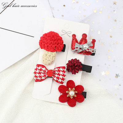 5 bucăți de desene animate agrafe cu coroană de animale drăguțe cleme de păr pentru coafură pentru fete clemă laterală la modă pentru bebeluș nu rănește accesoriile de păr