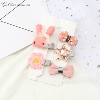 5 bucăți de desene animate agrafe cu coroană de animale drăguțe cleme de păr pentru coafură pentru fete clemă laterală la modă pentru bebeluș nu rănește accesoriile de păr