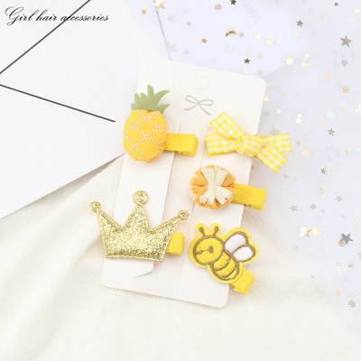 5 bucăți de desene animate agrafe cu coroană de animale drăguțe cleme de păr pentru coafură pentru fete clemă laterală la modă pentru bebeluș nu rănește accesoriile de păr