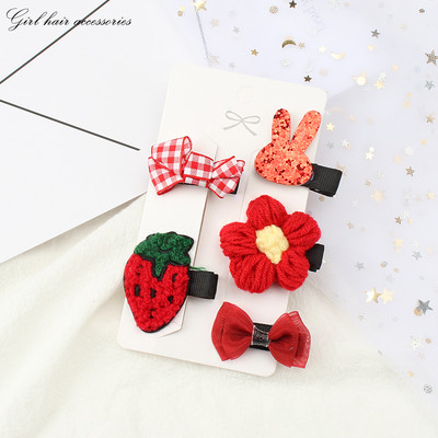 5 bucăți de desene animate agrafe cu coroană de animale drăguțe cleme de păr pentru coafură pentru fete clemă laterală la modă pentru bebeluș nu rănește accesoriile de păr