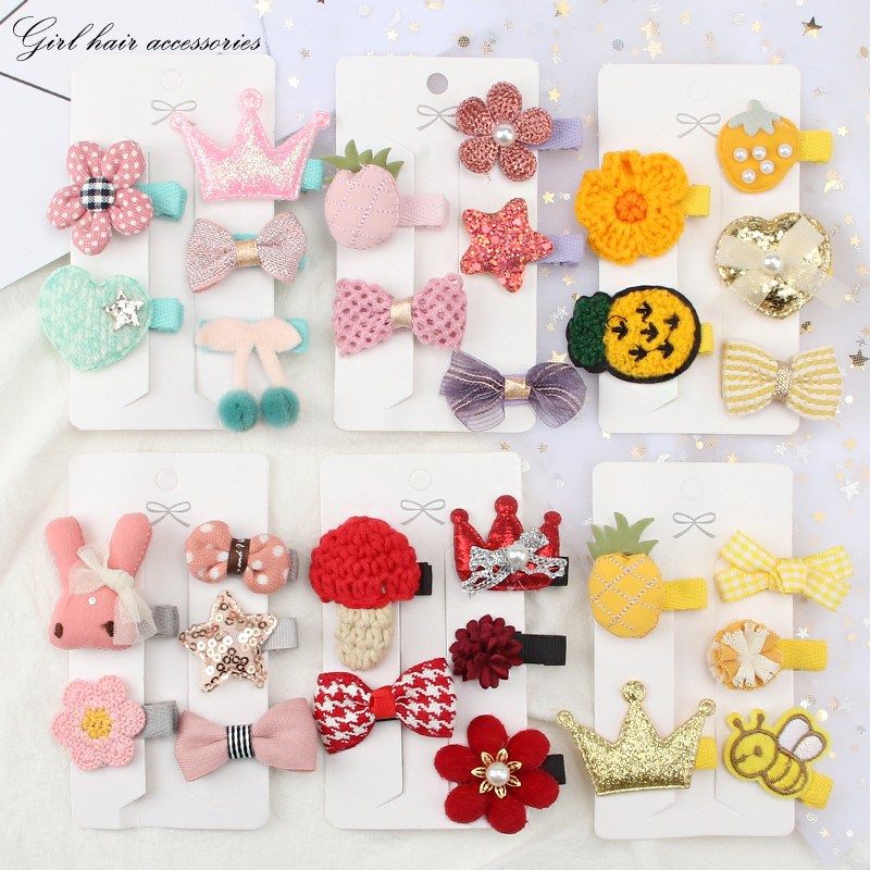 5 bucăți de desene animate agrafe cu coroană de animale drăguțe cleme de păr pentru coafură pentru fete clemă laterală la modă pentru bebeluș nu rănește accesoriile de păr