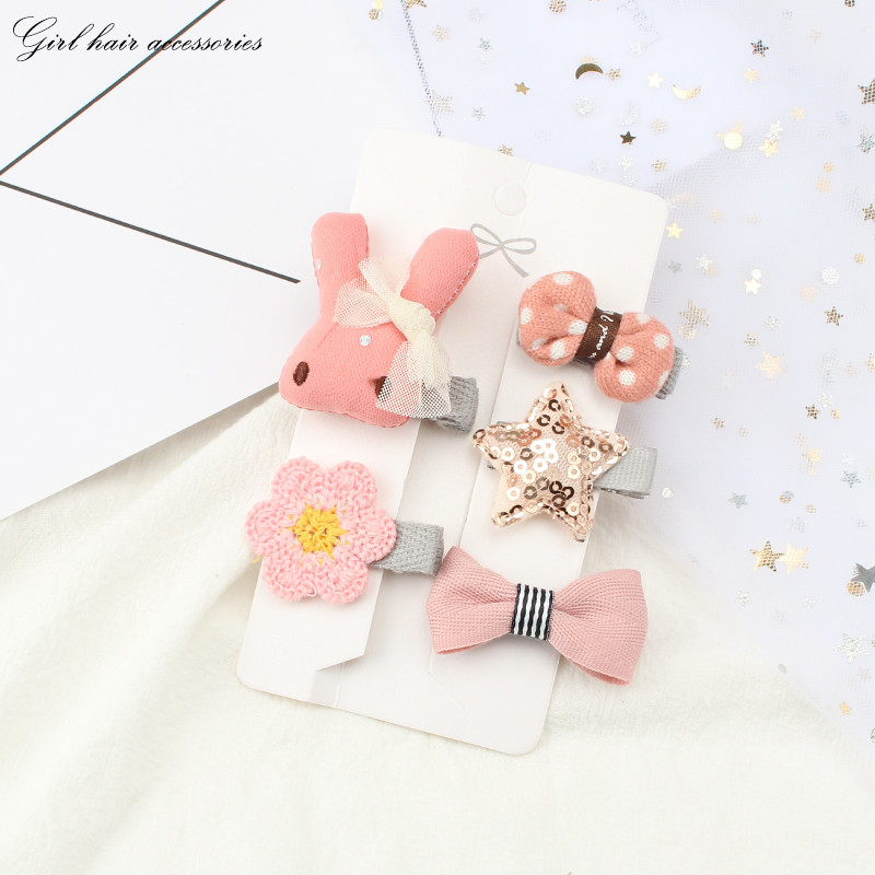 5 bucăți de desene animate agrafe cu coroană de animale drăguțe cleme de păr pentru coafură pentru fete clemă laterală la modă pentru bebeluș nu rănește accesoriile de păr