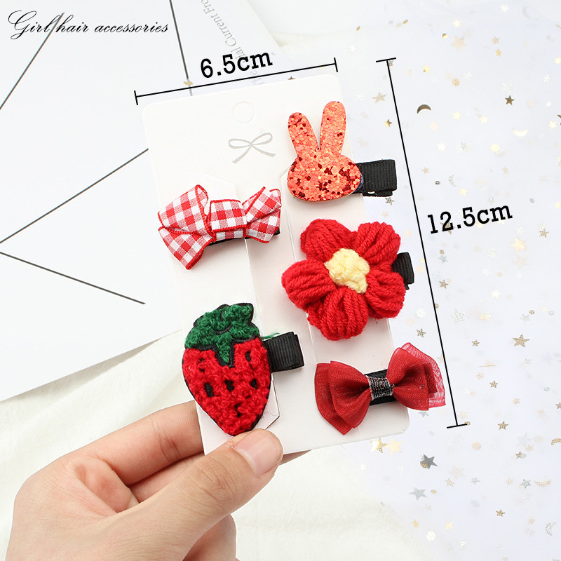 5 bucăți de desene animate agrafe cu coroană de animale drăguțe cleme de păr pentru coafură pentru fete clemă laterală la modă pentru bebeluș nu rănește accesoriile de păr