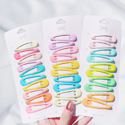 Jauns 10 gab. Sieviešu matu sprādzes Cute Candy Colors Ūdens pilienu matu sprādzes Meiteņu BB klipsis Sweet Barrettes Galvassegas Modes matu aksesuāri