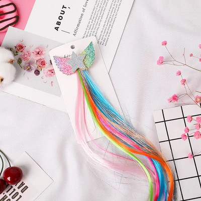 Dječji slatki crtani jednorog s duginom mašnom Elastična gumica za kosu Kopča za kosu Perika Dodaci za kosu Traka za glavu za djevojčice Pletenica Uže Pokrivalo za glavu