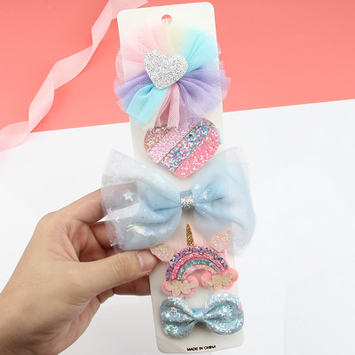 Dječji set ukosnica Princess dodaci za kosu Djevojčica Snježna pređa Velika mašna Kosa za kosu Modna mrežasta pređa Slatke životinje Kopča za šiške Pokrivala za glavu