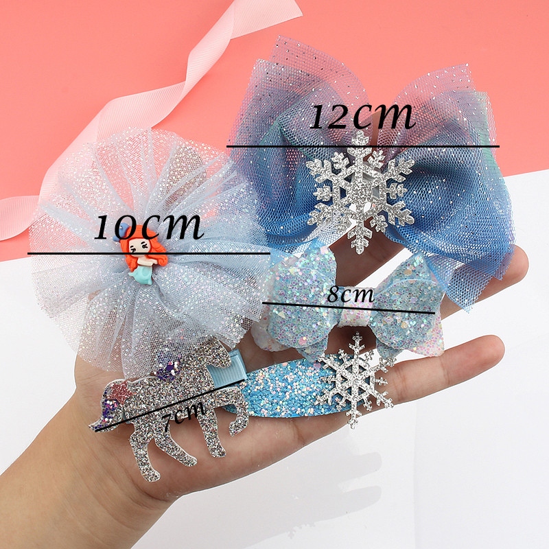 Dječji set ukosnica Princess dodaci za kosu Djevojčica Snježna pređa Velika mašna Kosa za kosu Modna mrežasta pređa Slatke životinje Kopča za šiške Pokrivala za glavu