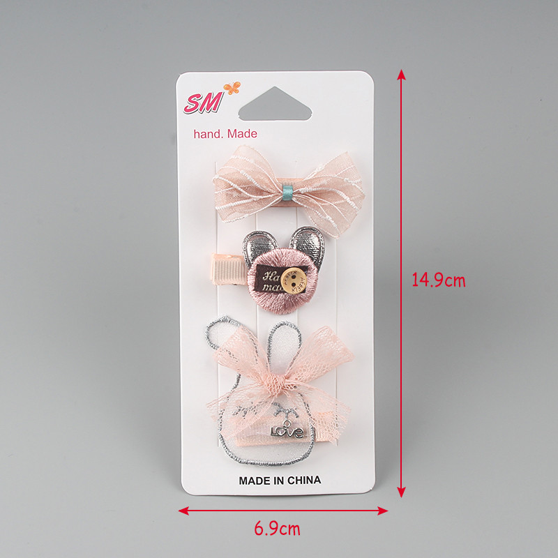 5 bucăți agrafe de păr pentru copii drăguț cu fundă de animale agrafe de păr fete geantă de pânză agrafe de păr accesorii de păr prințesă ac de păr